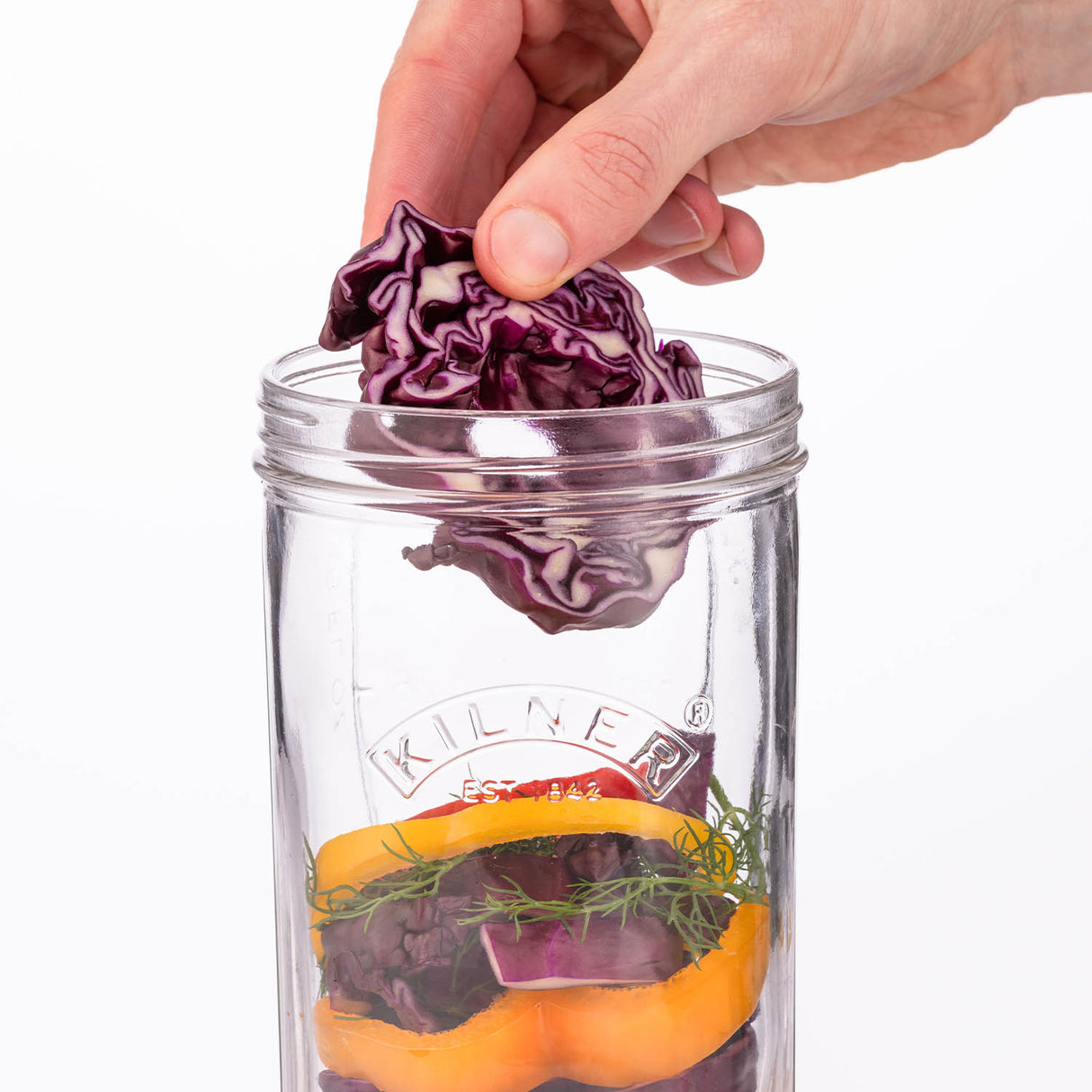 KILNER Fermentierglas, kleines 1-Liter-Glas mit Schraubverschluss für die Fermentation von Lebensmitteln, transparent.