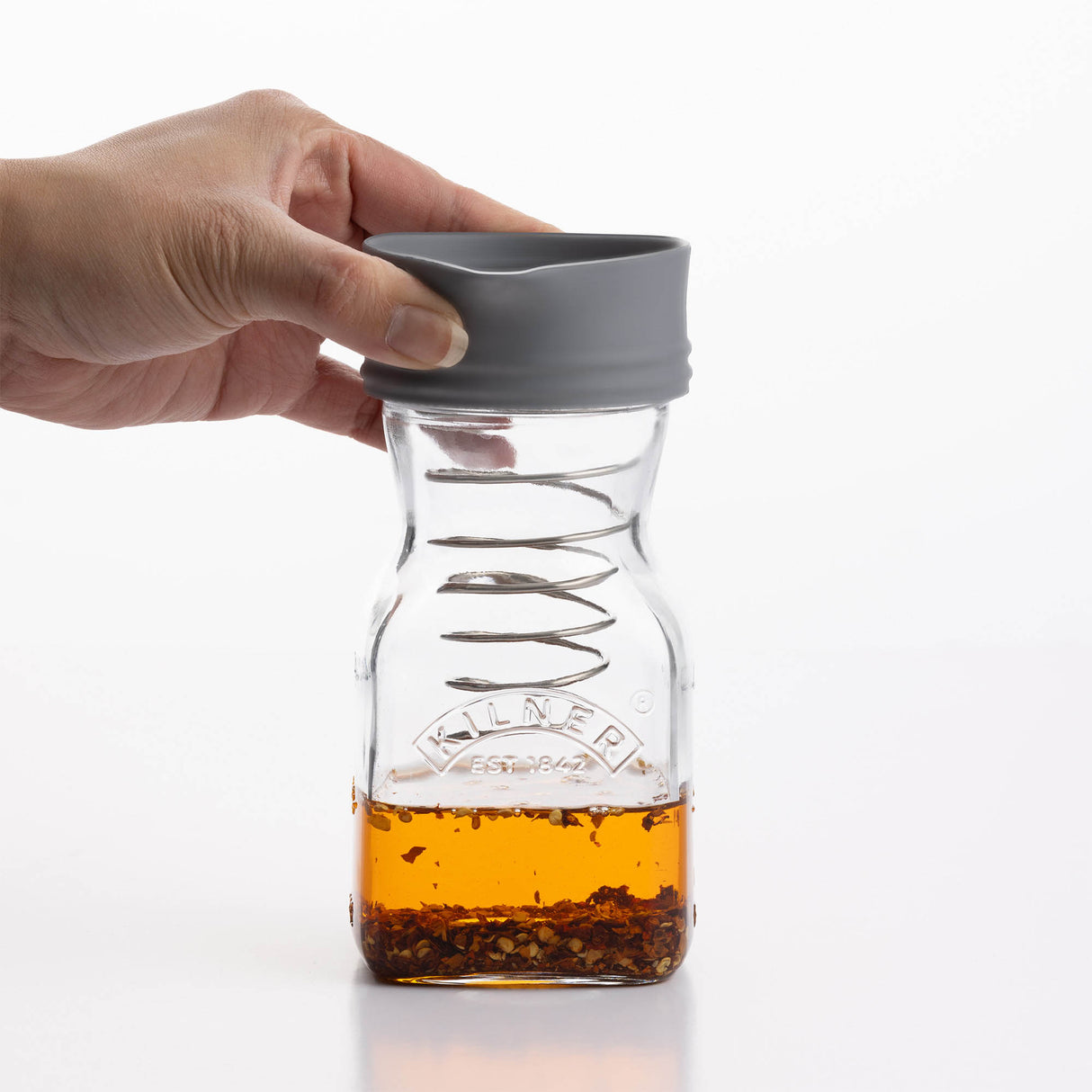 KILNER Dressingshaker aus klarem Glas, 500 ml, mit Schraubverschluss für Salatdressing und Marinaden.