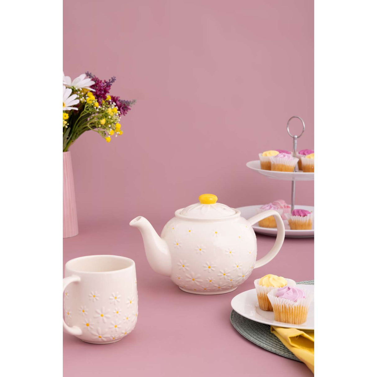 PRICE & KENSINGTON, Teekanne, DAISY, weiß, 6 Tasse