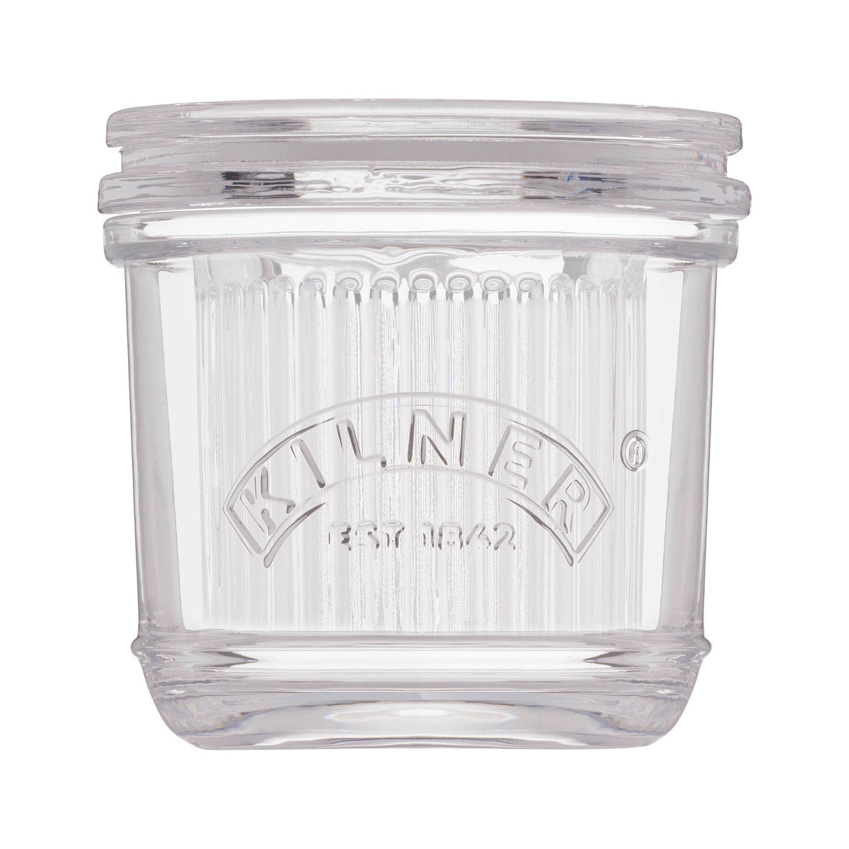KILNER Butterdose aus Glas, 200 ml, mit Schraubverschluss und transparentem Design für Butteraufbewahrung.