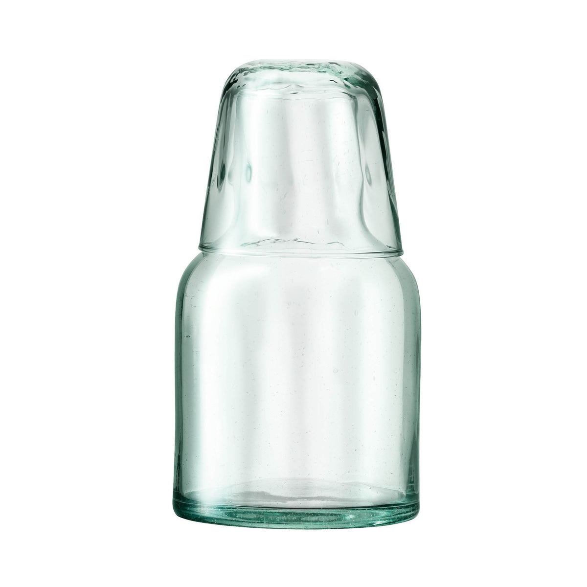 LSA Mia carafe and tumbler set in recycled glass with optical design, 950ml capacity, elegant and modern drinkware.