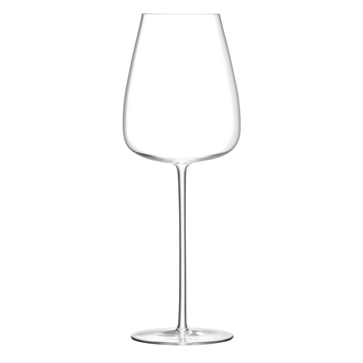 Pair of LSA Wine Culture white wine goblets, 690ml clear glass, elegant design for serving white wines.