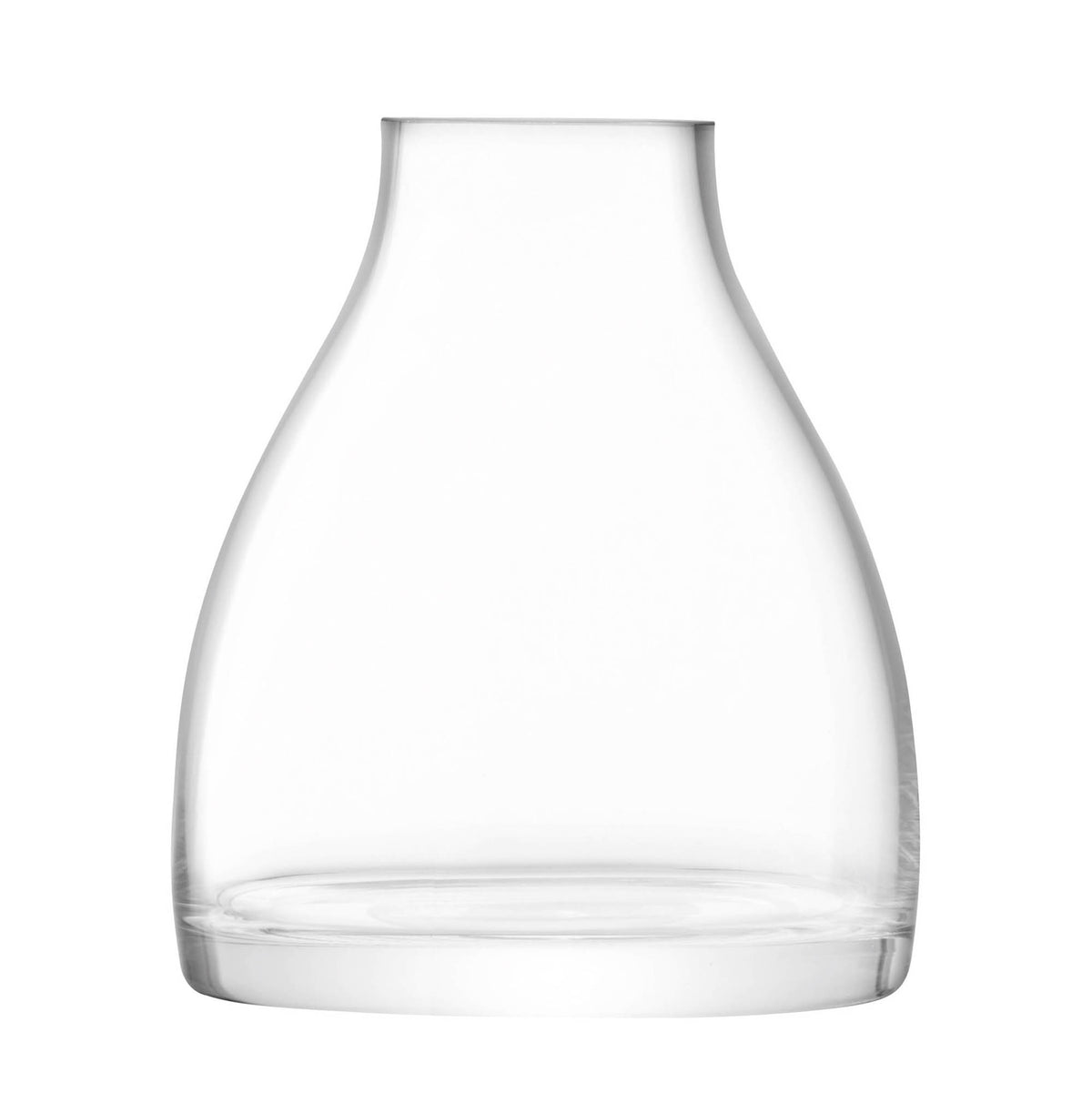 Clear LSA Flower Kiln Vase with a 16cm height, featuring a modern, transparent glass design for floral arrangements.
