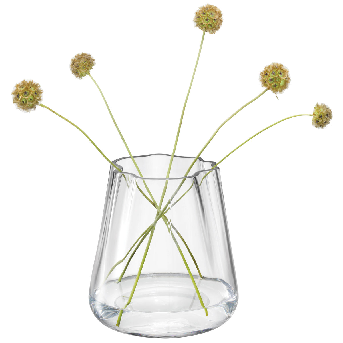 Clear LSA Lagoon vase, 18.5cm tall, with a sleek, modern design perfect for contemporary home decor.