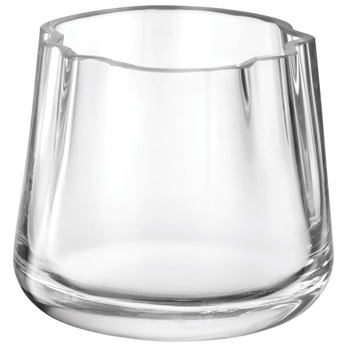 Clear LSA Lagoon tealight holder, 8cm tall with a sleek design, perfect for creating cozy ambiance.