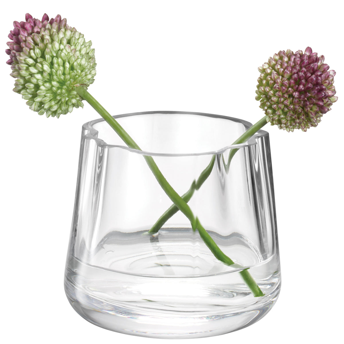 Clear LSA Lagoon tealight holder in transparent glass, H8cm with a sleek, modern design for decorative candle displays.