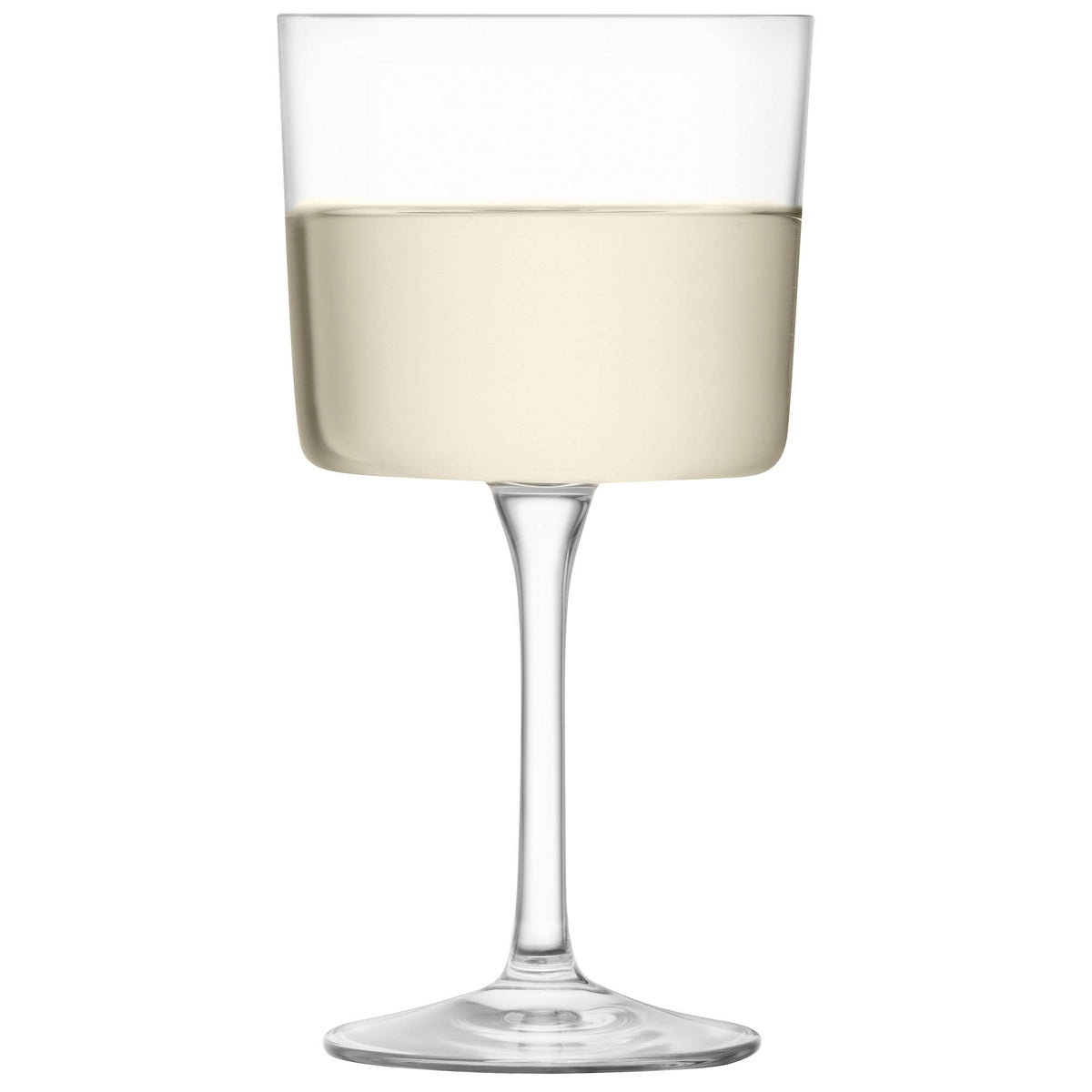 Set of four clear LSA Gio wine glasses, 250ml capacity, with elegant design for serving wine.
