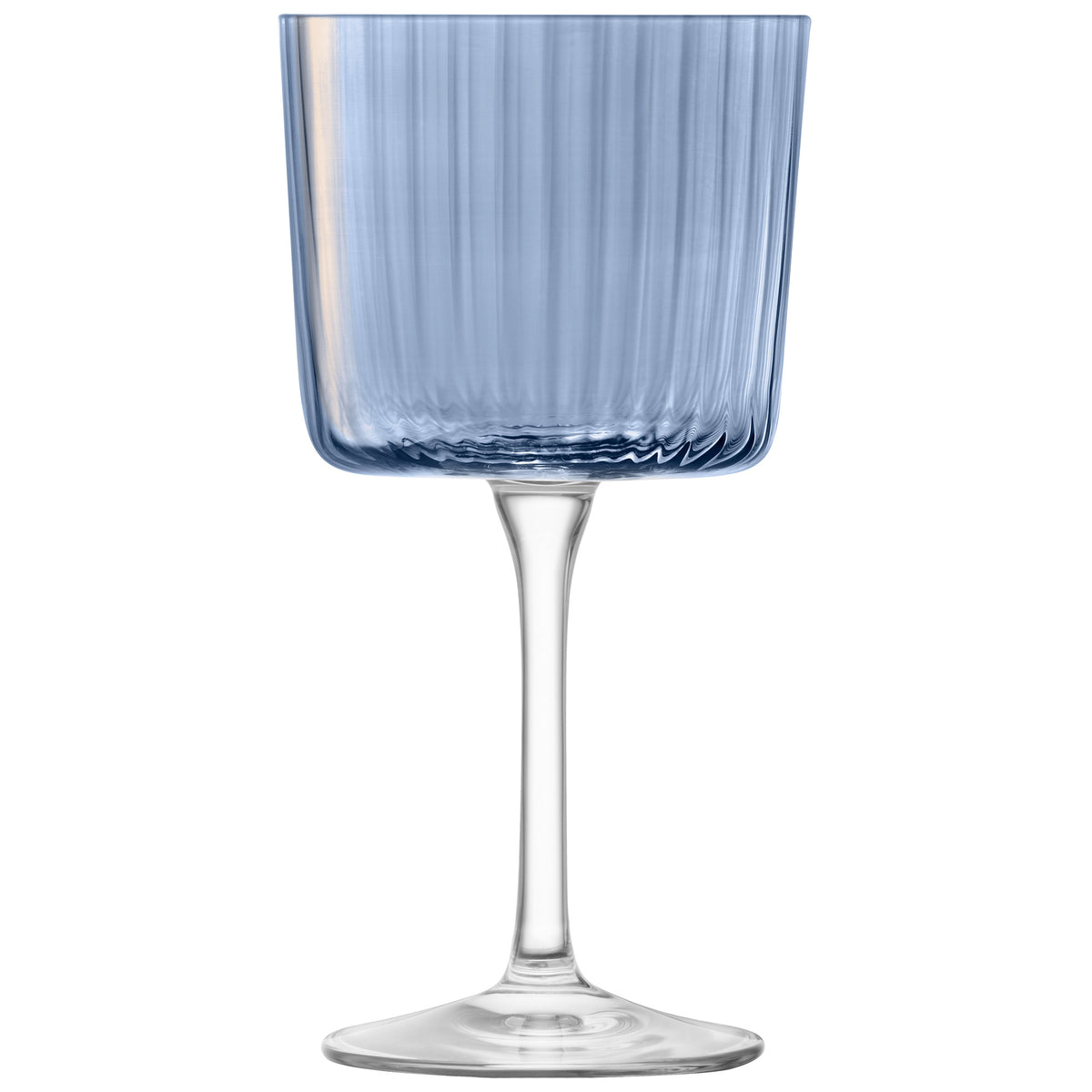 Set of four LSA Gems ocean-colored wine glasses with elegant design, perfect for serving and enjoying wine.