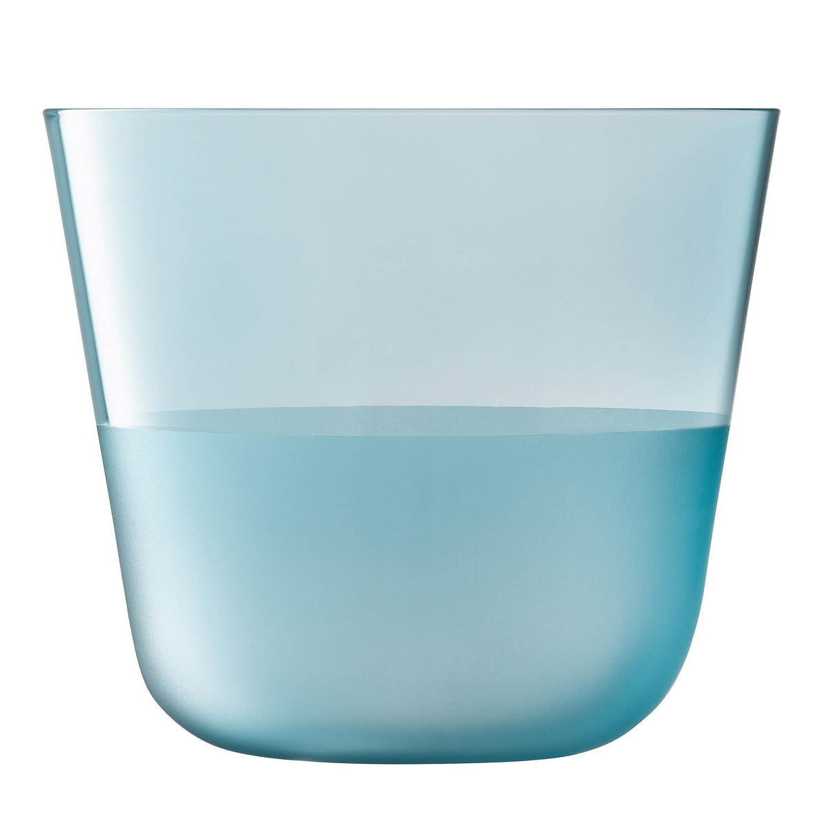 Two LSA Arc Contrast Tumblers in Sky blue, 260ml, showcasing sleek glass design and modern style.