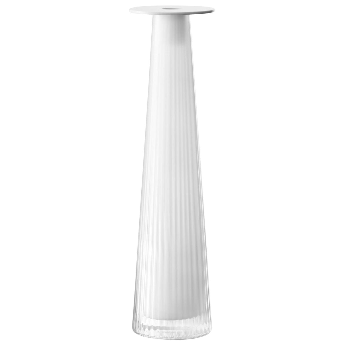 White LSA Beacon candle holder and vase, ceramic design, 34cm tall with a smooth chalk white finish, elegant home decor piece.