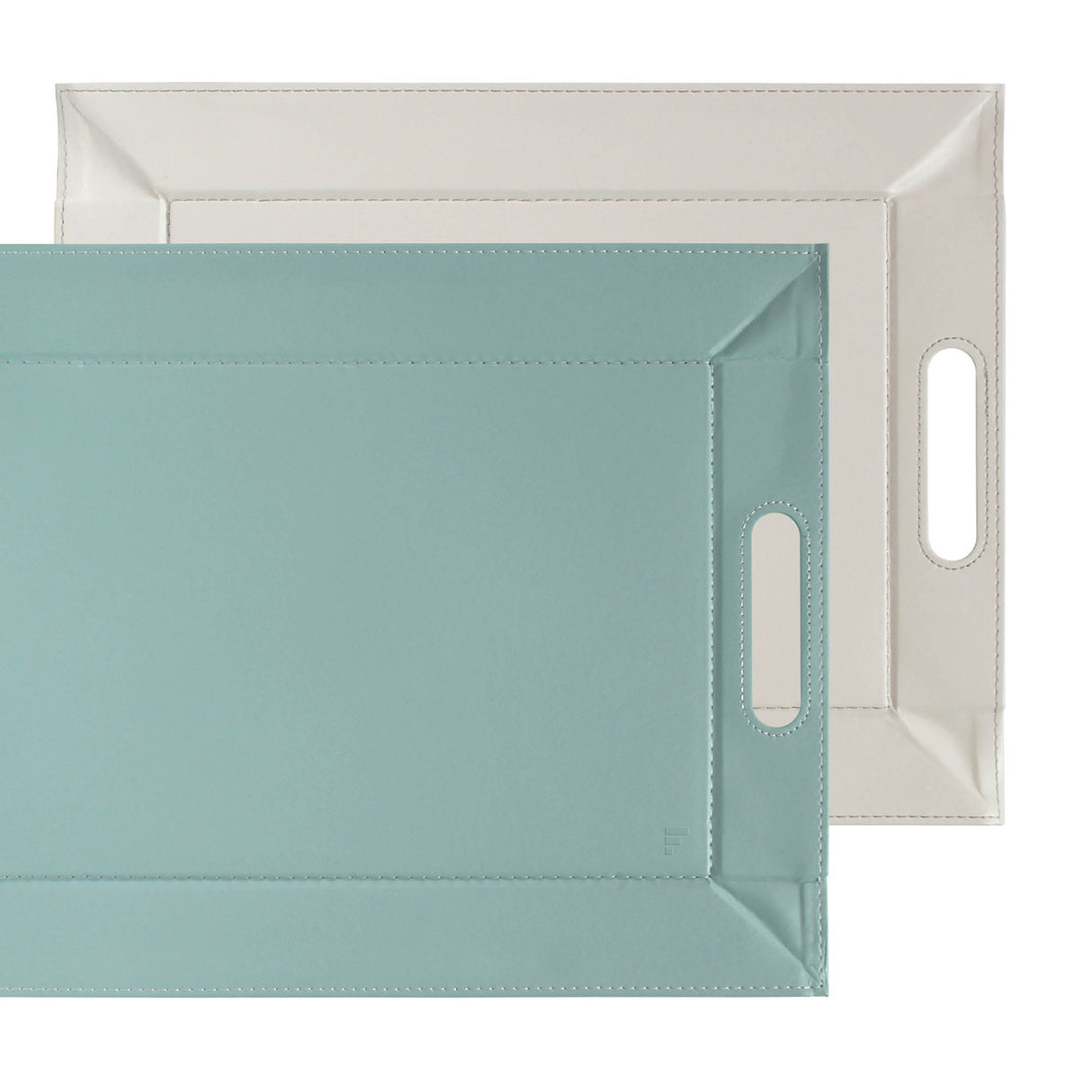 Wendetablett Freeform 2in1 Tablett und Tischset, kleine Größe, Mint und Elfenbein, vielseitiges Wendetablett im Bild