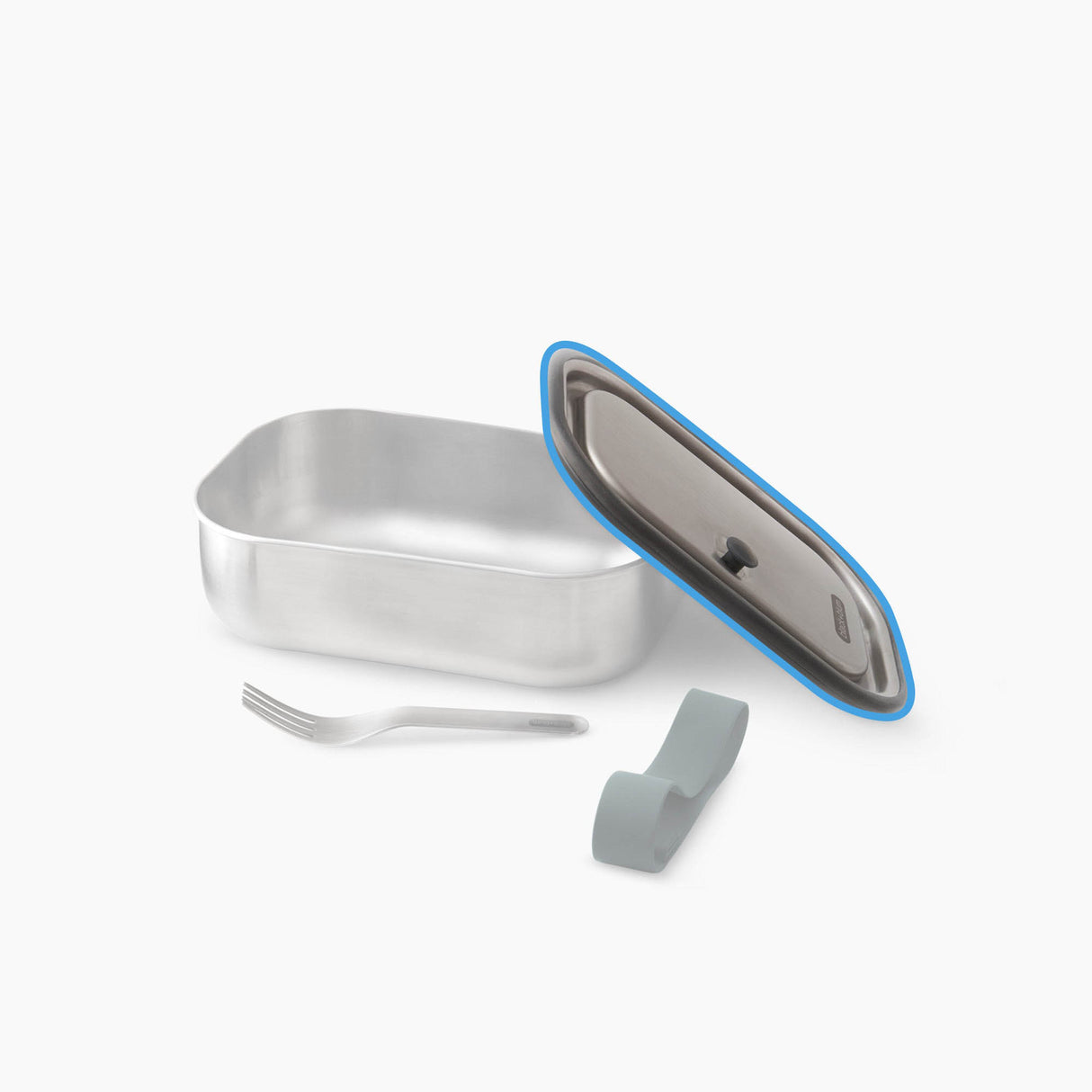 Ersatzdeckel für Edelstahl-Lunchbox von BLACK+BLUM, passgenau und langlebig, zeigt den Deckel in Nahaufnahme.