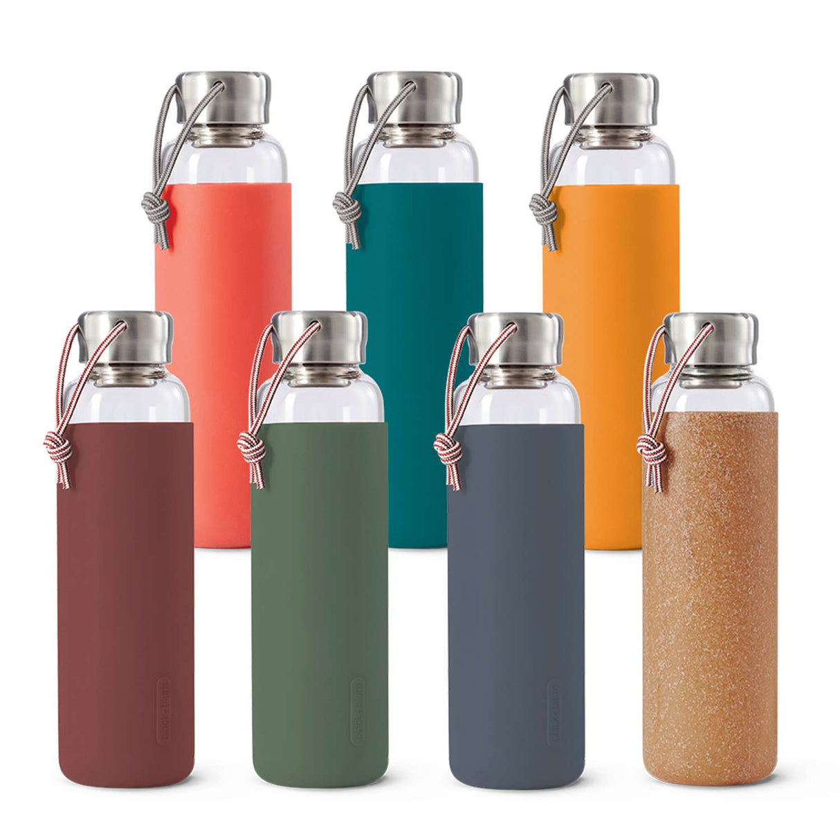 Glas-Wasserflasche von black+blum, Mandel, 600 ml, Trinkflasche mit klarer Oberfläche und nachhaltigem Design