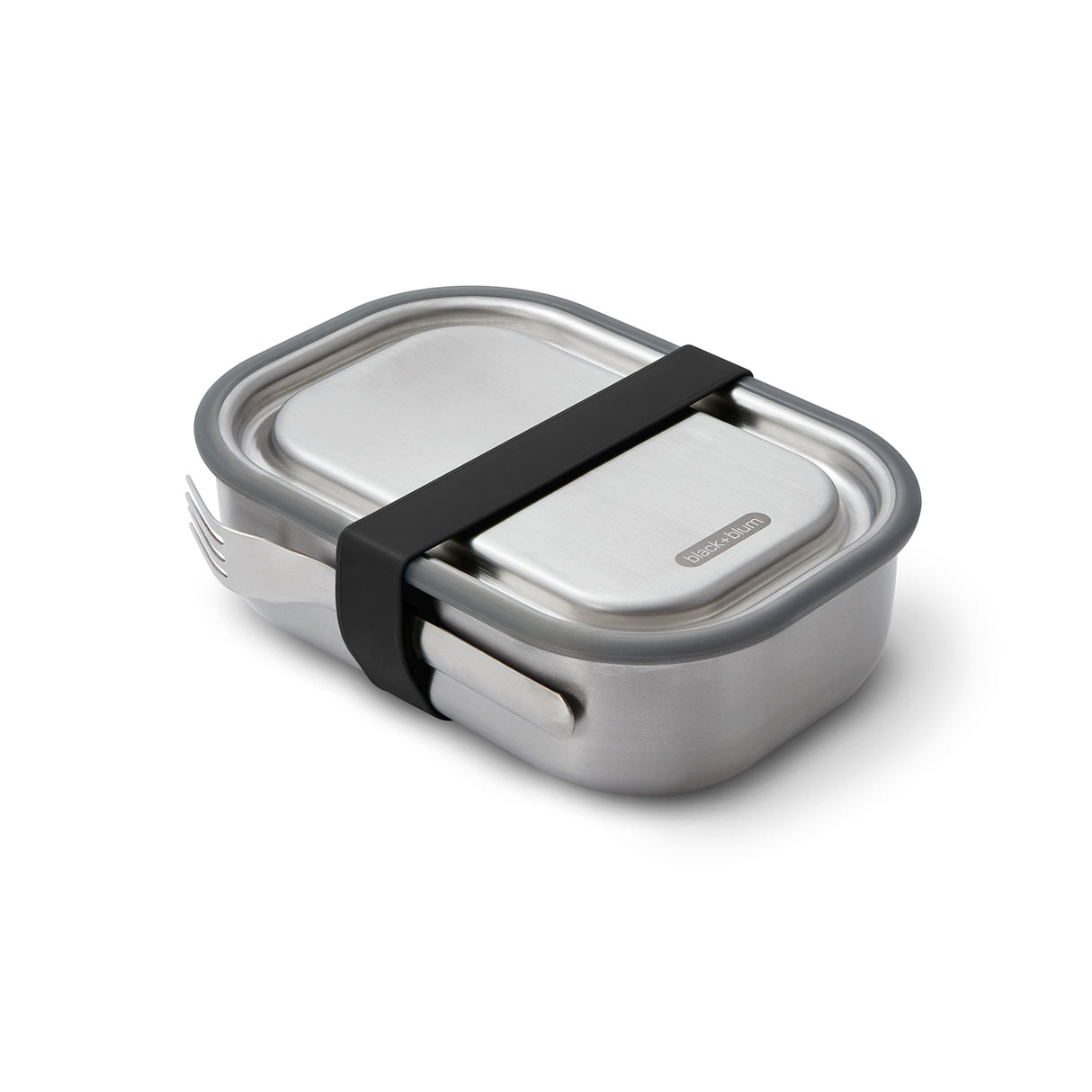 Schwarze und orange Lunchbox von BLACK+BLUM mit 1000 ml Fassungsvermögen, langlebige und stilvolle Aufbewahrung für Mahlzeiten.