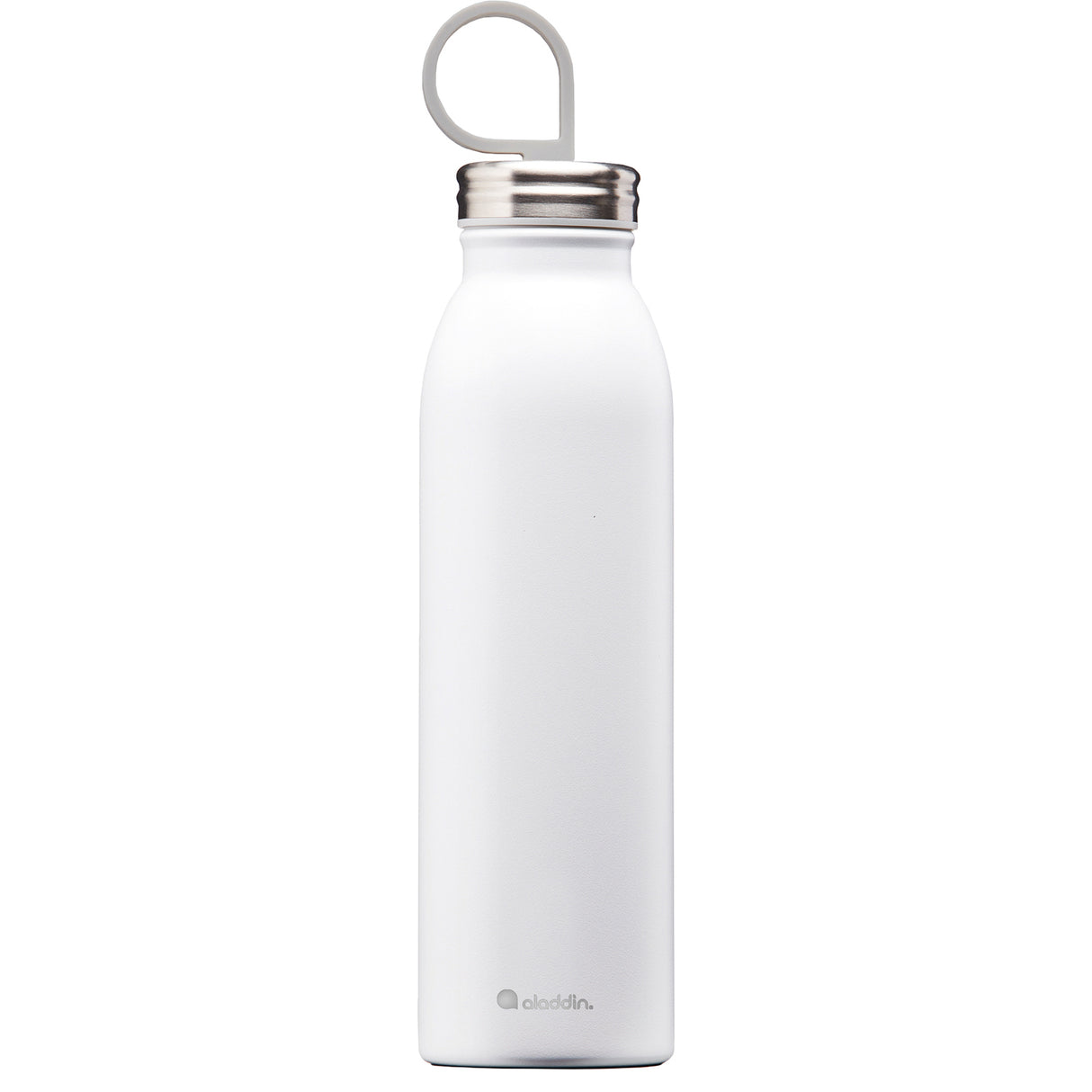 ALADDIN Isolierflasche CHILLED Schnee-Weiß, 550 ml, isolierende Thermoflasche mit weißem Design für kalte Getränke