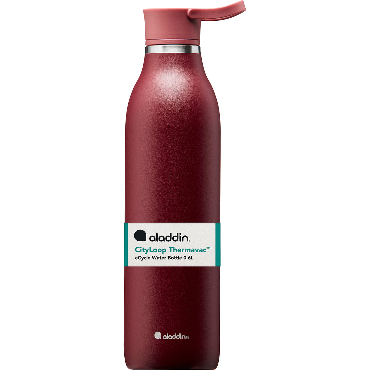 Rote ALADDIN Isolierflasche CITY LOOP, 600 ml, aus Edelstahl, mit Schraubverschluss und isolierender Funktion.