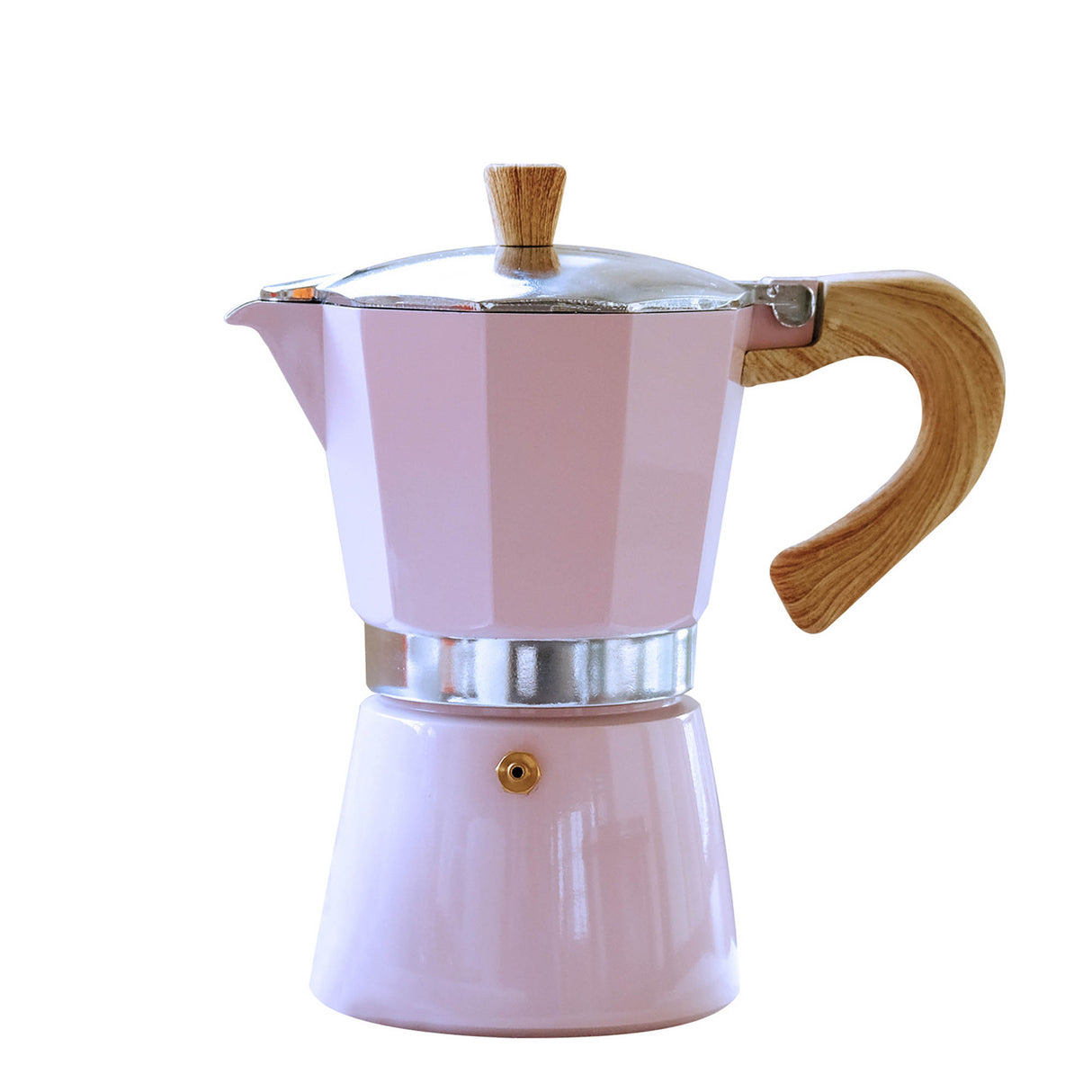 Rosa Espressokocher von GNALI & ZANI, Venezia-Design, aus Metall mit Griff und Deckel, ideal für Kaffeezubereitung zu Hause