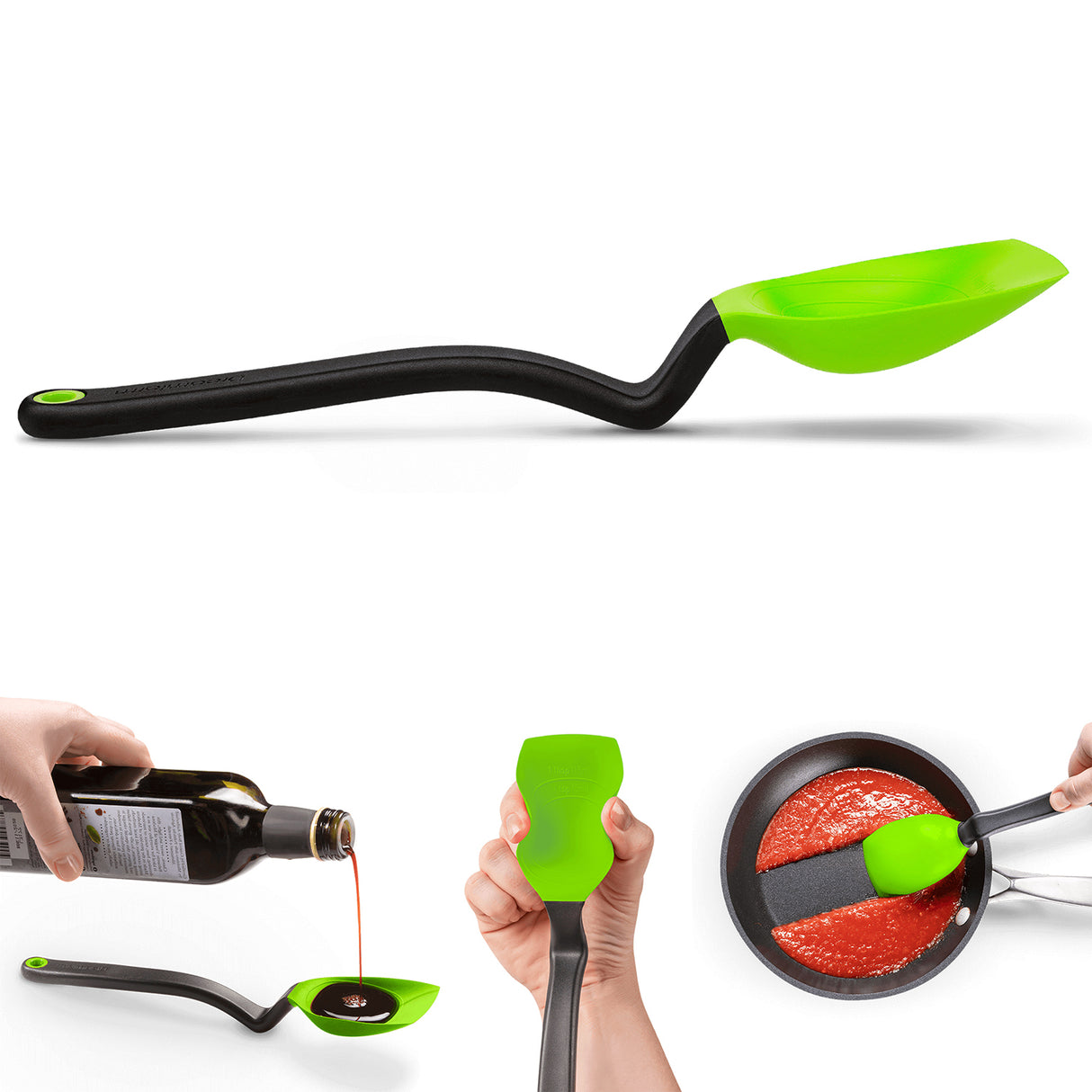 DREAMFARM 3-in-1 Kochlöffel SUPOON aus Edelstahl, vielseitig einsetzbar für Kochen und Servieren.