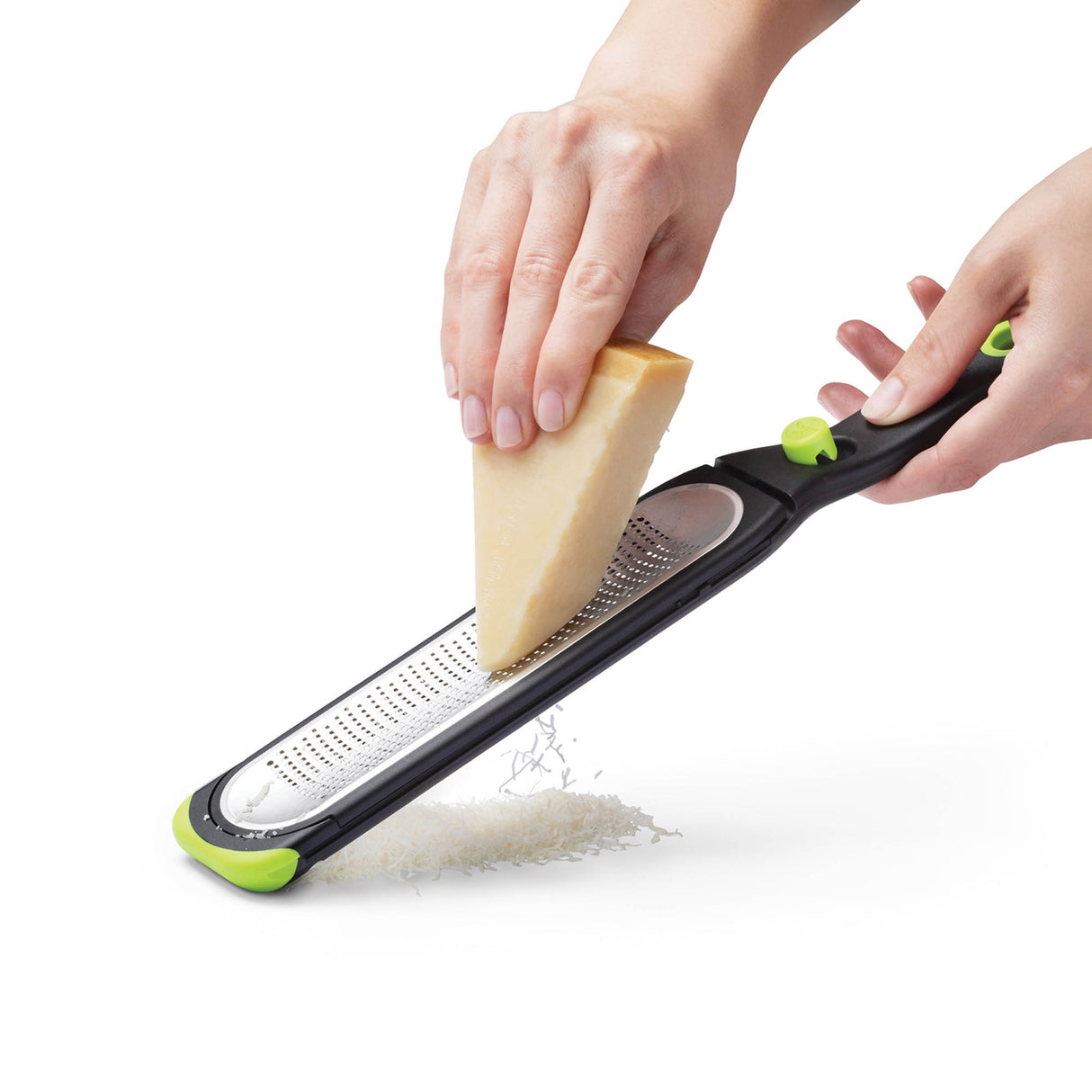 DREAMFARM Küchenreibe fein/konkav in Grün, mit ergonomischem Griff, ideal zum Reiben von Käse, Gemüse und Gewürzen.