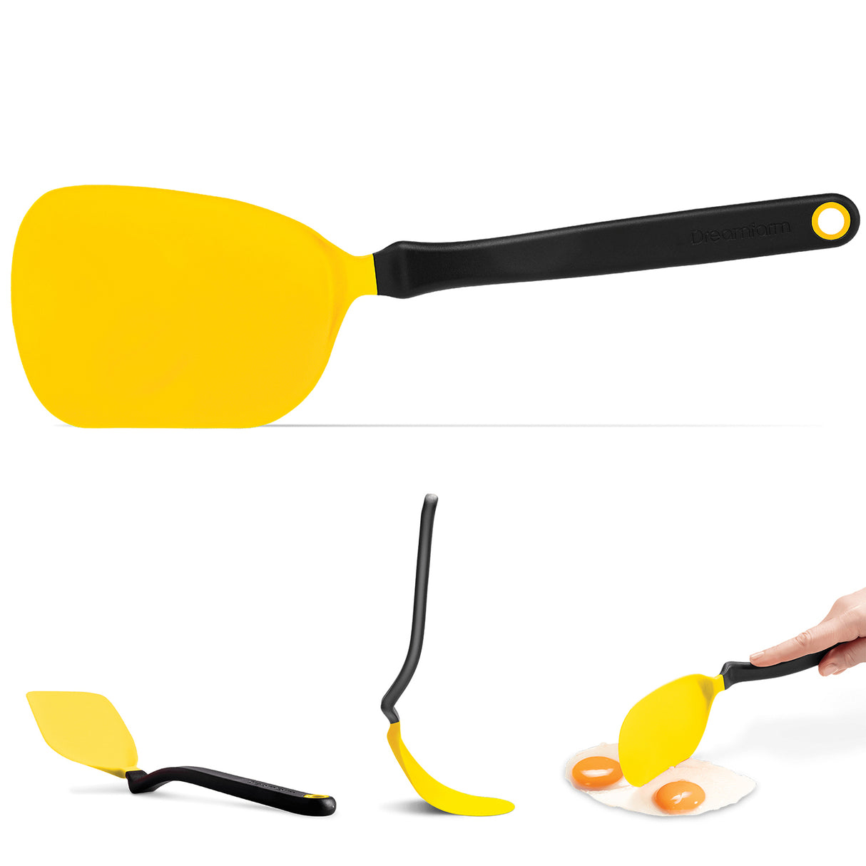 DREAMFARM Pfannenwender CHOPULA aus flexiblem Kunststoff, ideal zum Wenden und Servieren von Speisen in der Küche