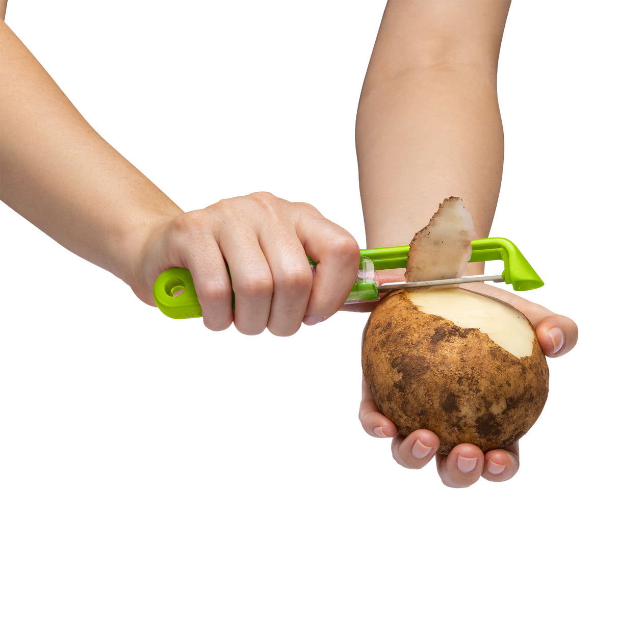 Grüner DREAMFARM Y-Schäler SHARPLE für einfaches Schälen von Obst und Gemüse, ergonomisches Design, scharfes Klingenpaar.