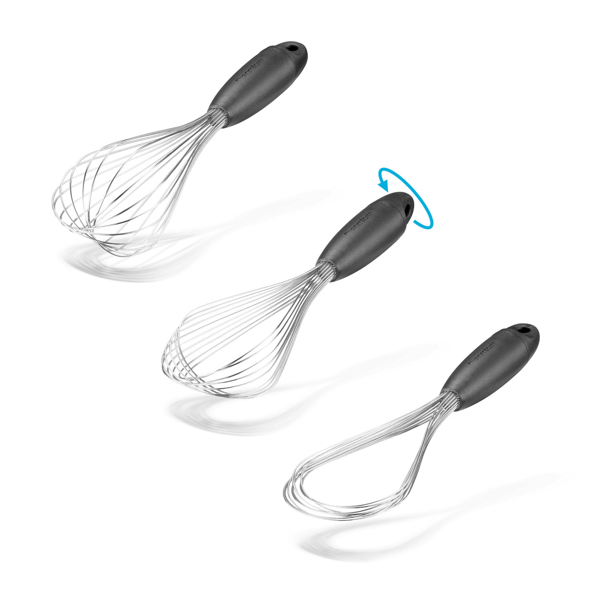 DREAMFARM Schneebesen FLISK aus Edelstahl, ideal zum Verrühren und Aufschlagen in der Küche, mit ergonomischem Griff.