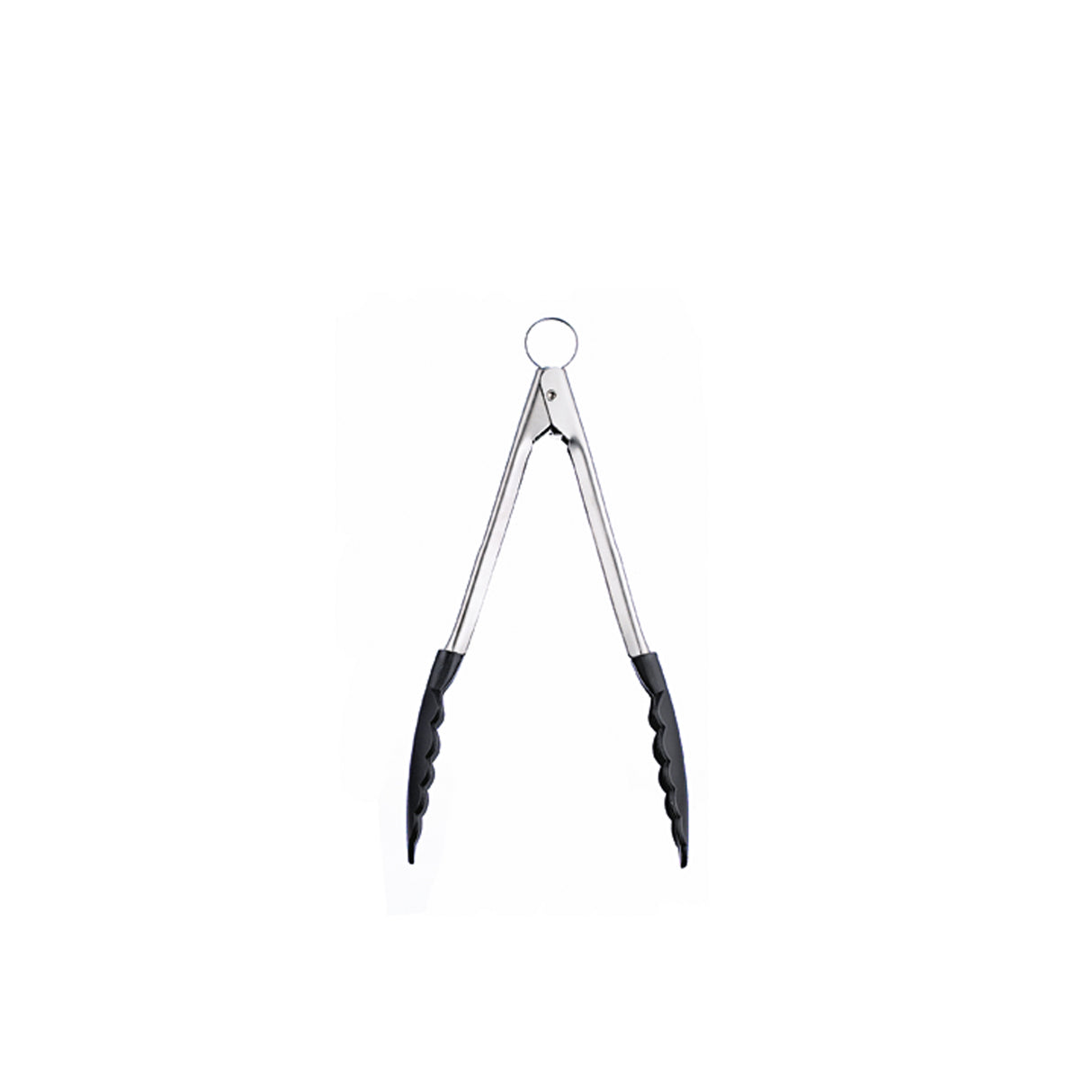 Schwarze Küchenzange mit Antihaft-Silikonenden, 24 cm lang, von CUISIPRO, ideal zum Wenden und Servieren von Speisen