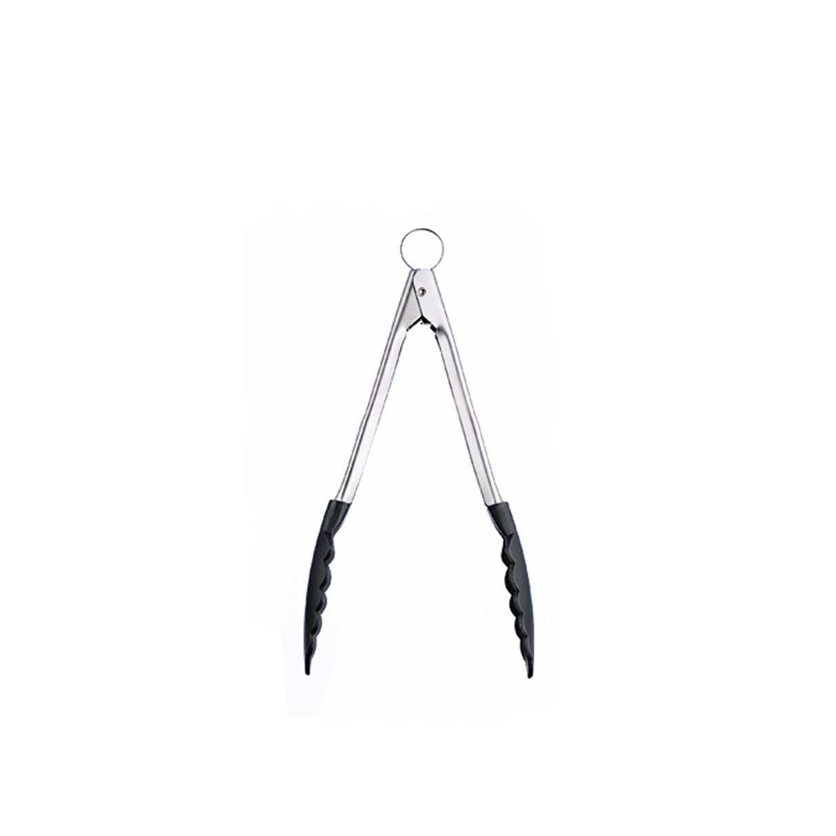 Schwarze Küchenzange mit Antihaft-Silikonenden, 24 cm lang, von CUISIPRO, ideal zum Wenden und Servieren in der Küche