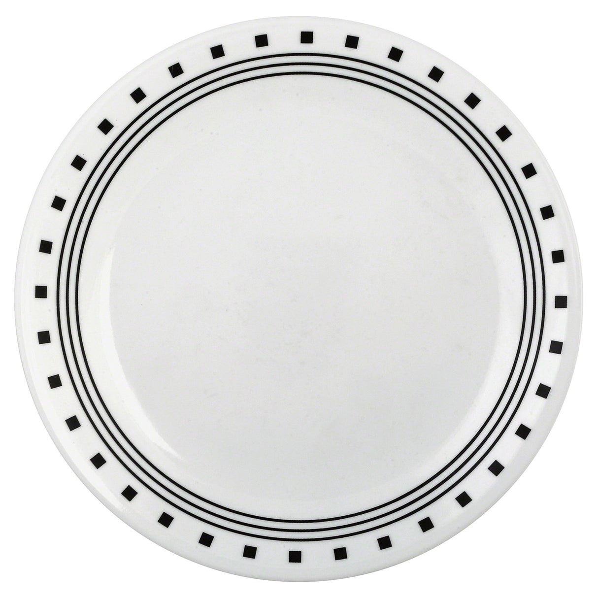 Corelle Speiseteller City Block, 8,5 Zoll, weißer Teller mit modernem Stadtmuster, langlebig und spülmaschinenfest.