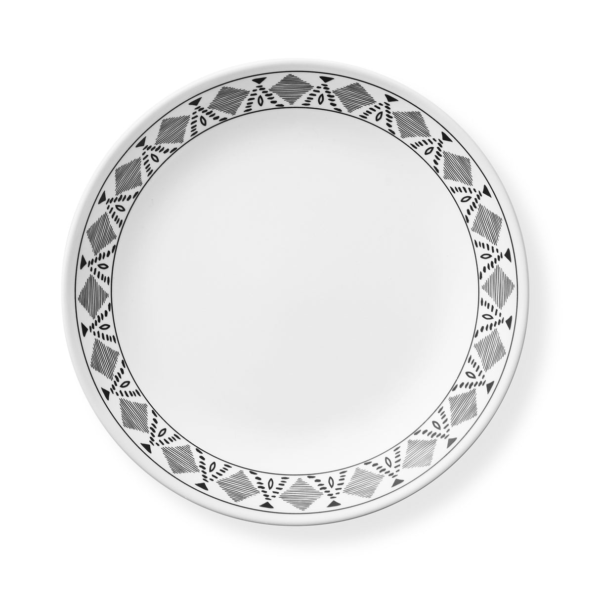 Corelle Speiseteller Cusco, 26 cm aus weißem Porzellan, detailreiche Muster, elegantes Essgeschirr für den Alltag
