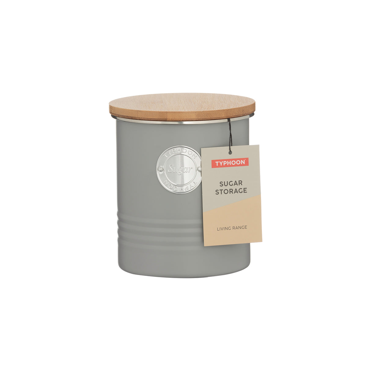 Pastellgrauer Vorratsbehälter aus der Living Collection von Typhoon, 1 Liter Fassungsvermögen, ideal für Zucker.