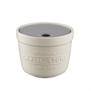 Mason Cash 2-in-1 Knoblauchbehälter aus Steingut mit Deckel und Belüftung, ideal zum Frischhalten und Zerkleinern von Knoblauch