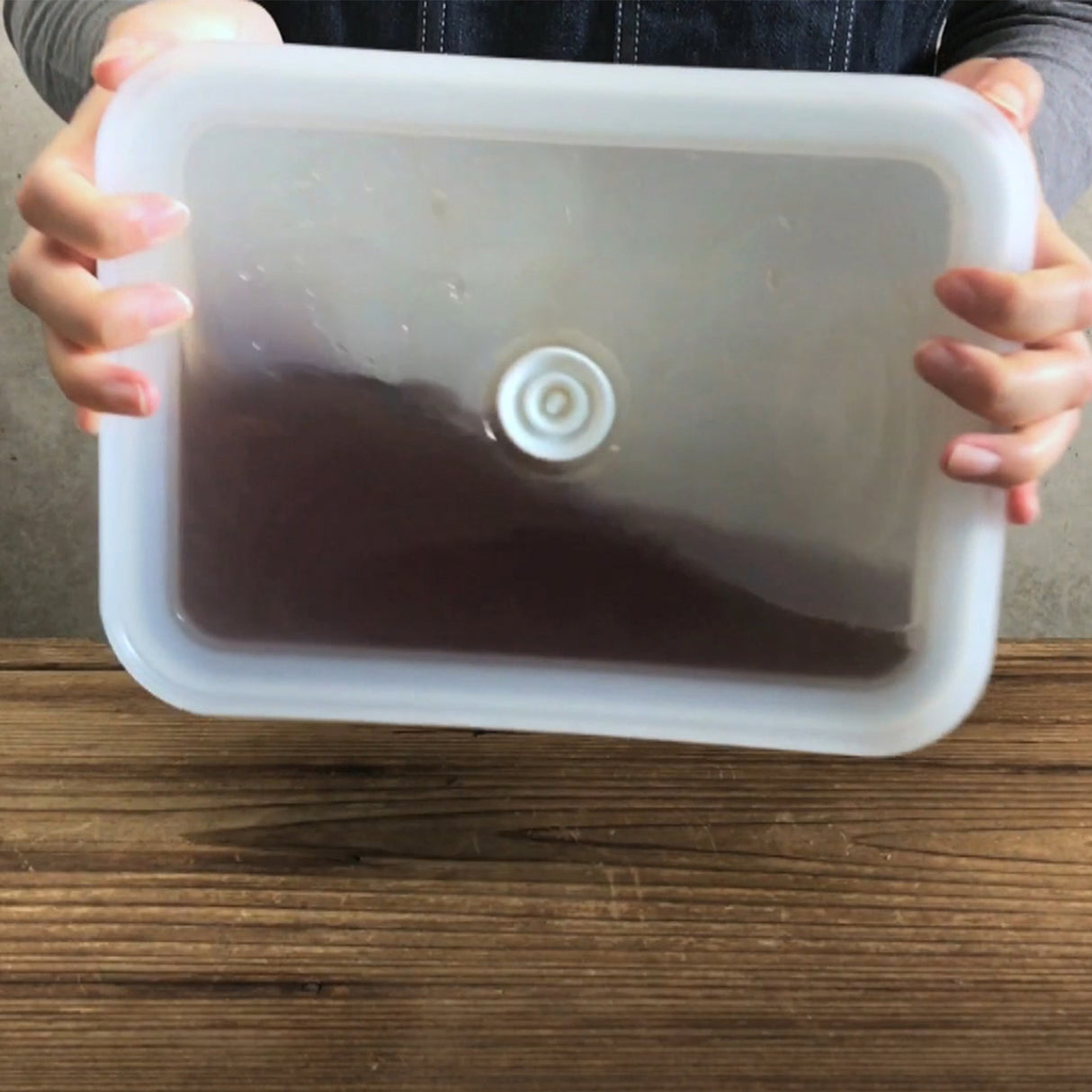 Vakuum-Emaille-Frischhaltedose von HoneyWare, XL flach, mit luftdichtem Verschluss und Emaille-Oberfläche für langlebige Lagerung.
