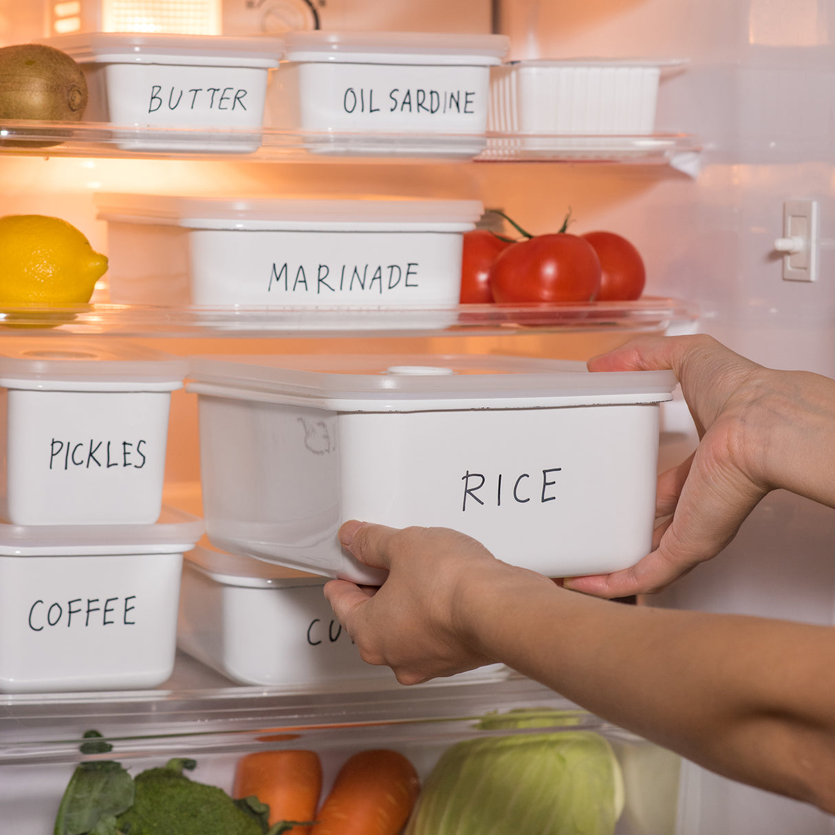 Vakuum-Emaille-Frischhaltedose von HoneyWare, XL flach, luftdicht verschlossen, ideal für Lebensmittelaufbewahrung, modernes Design