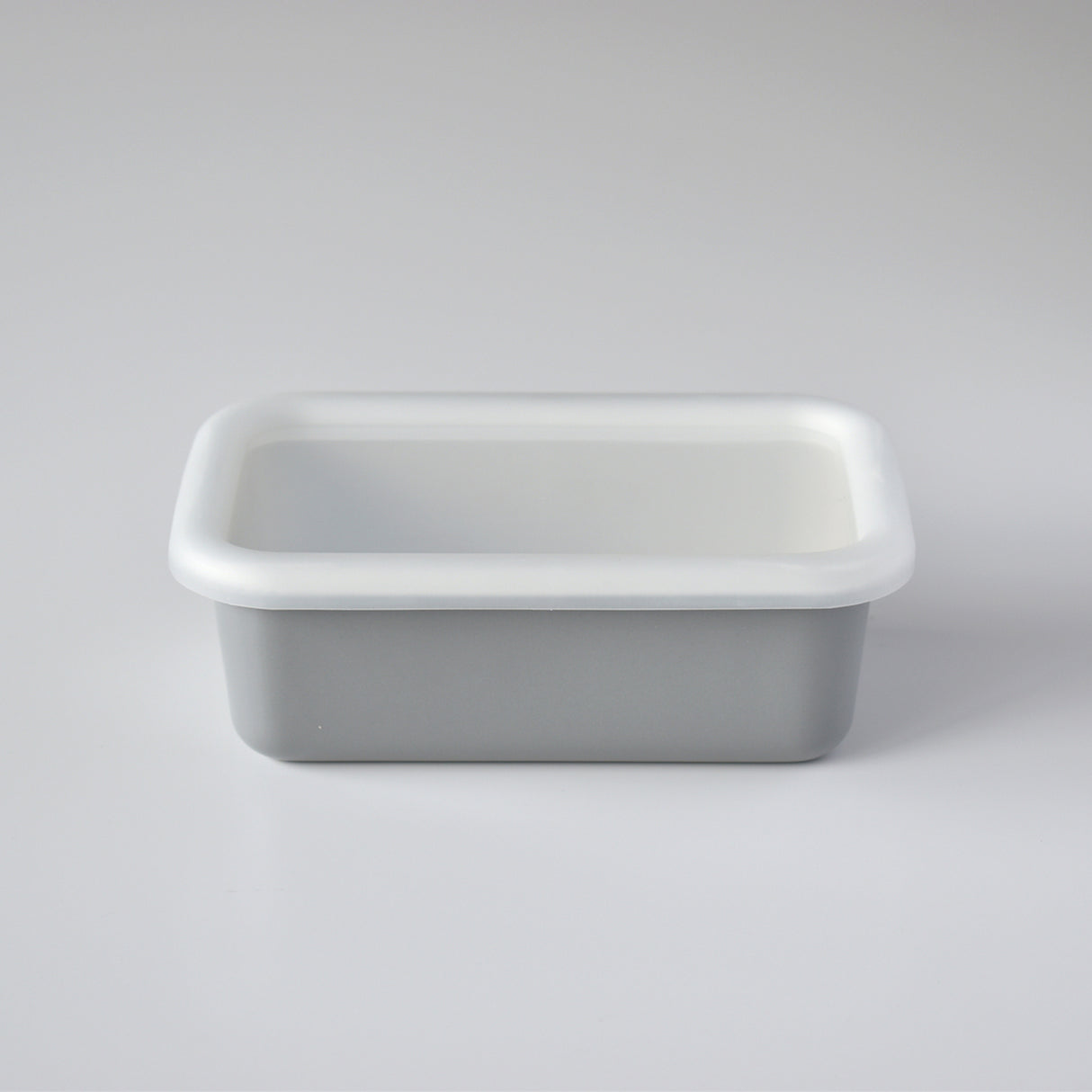Emaille Frischhaltedose von HoneyWare, graue flache Dose, 0,42L für Lebensmittel, mit Deckel, langlebiges Küchengerät