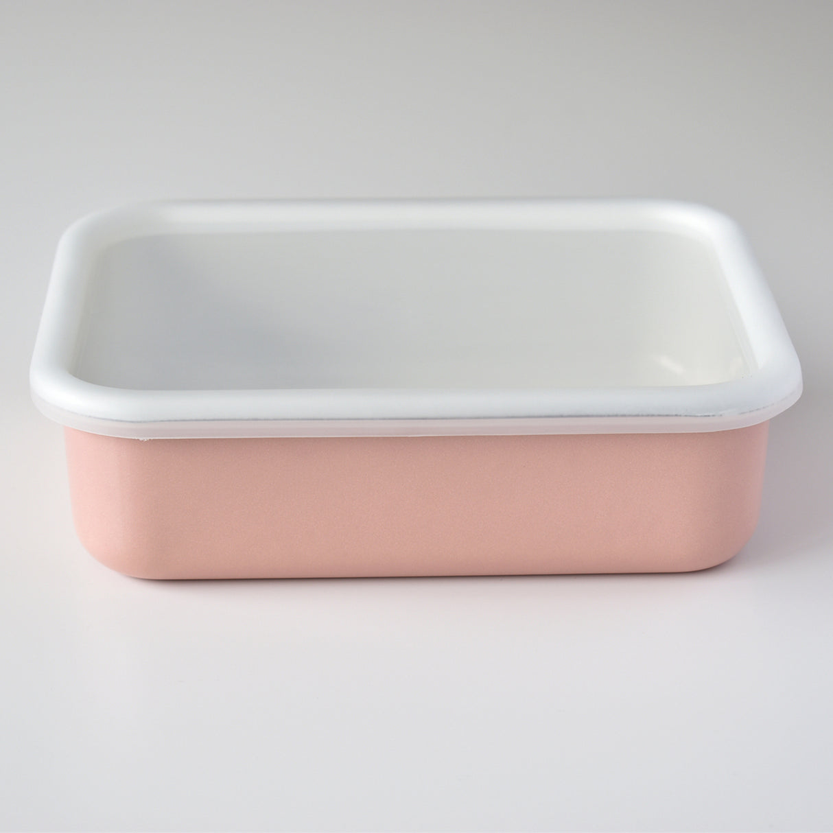 HoneyWare Color Line Emaille Frischhaltedose in Rosa, flach, 1,35L für Lebensmittelaufbewahrung
