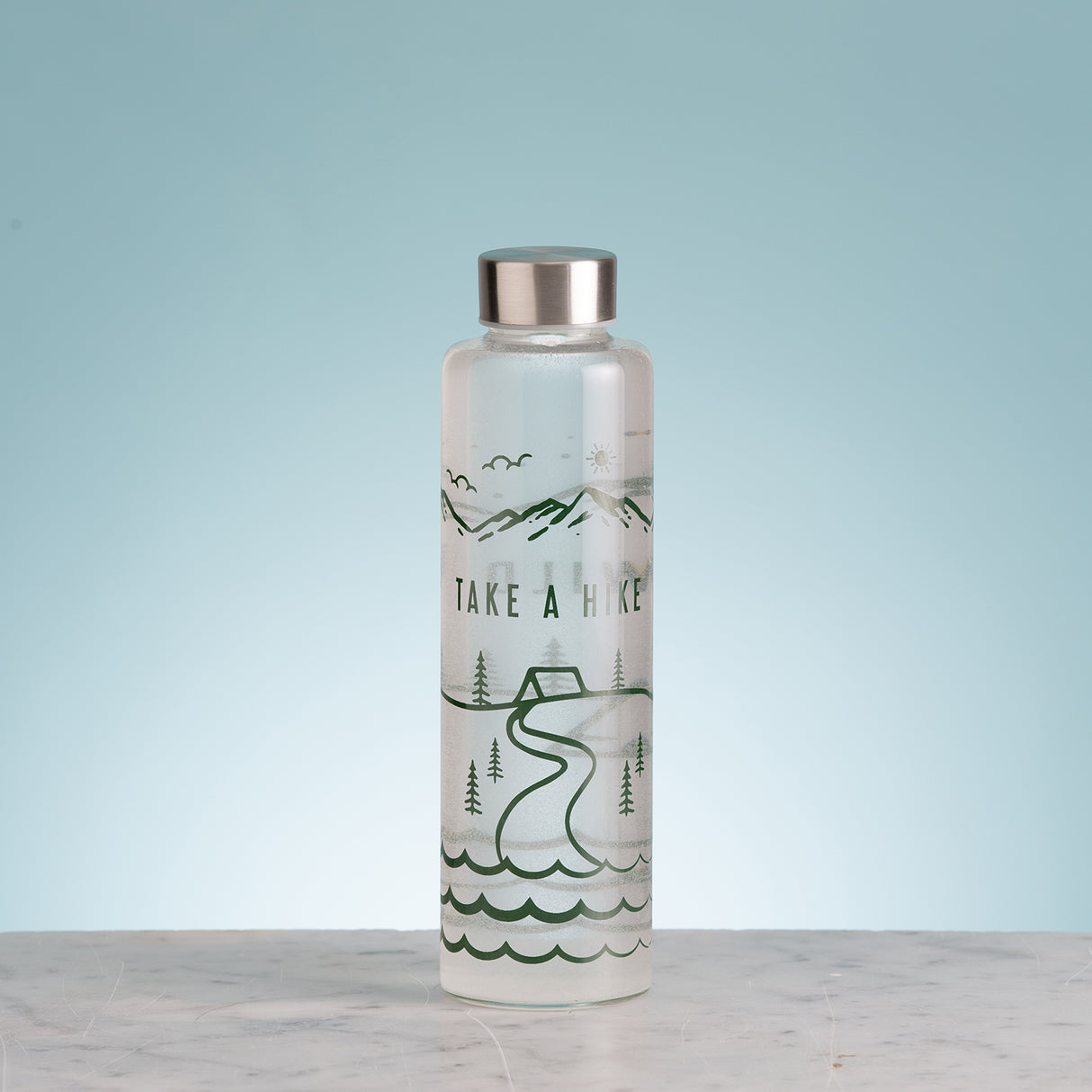 Glas-Trinkflasche PURE STAY WILD von Typhoon, 600 ml, mit langlebigem Glas und sportlichem Design.