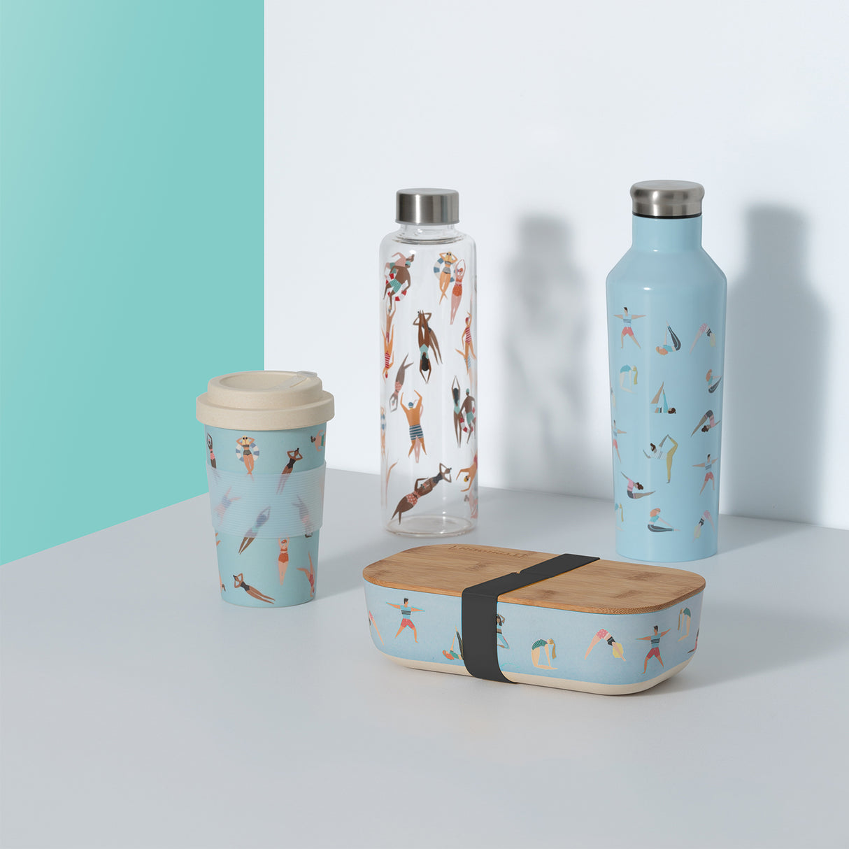 Trinkflasche aus Glas von Typhoon, PURE | ACTIVE, 600 ml, mit Schraubverschluss und transparentem Design.