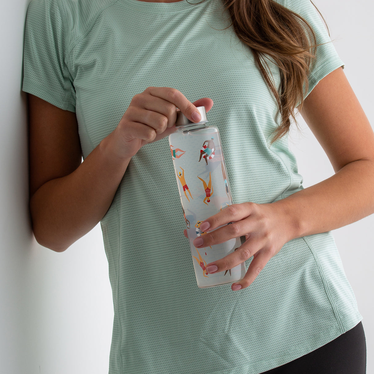 Glas-Trinkflasche PURE ACTIVE von Typhoon, 600 ml, mit Schraubverschluss und transparentem Design für Wasser oder Getränke