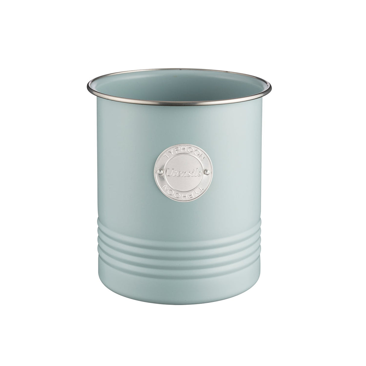 Pastellblauer Utensilienbehälter von Typhoon, 1,7 Liter, aus robustem Material, ideal für Küchenaufbewahrung, Ansicht von vorne