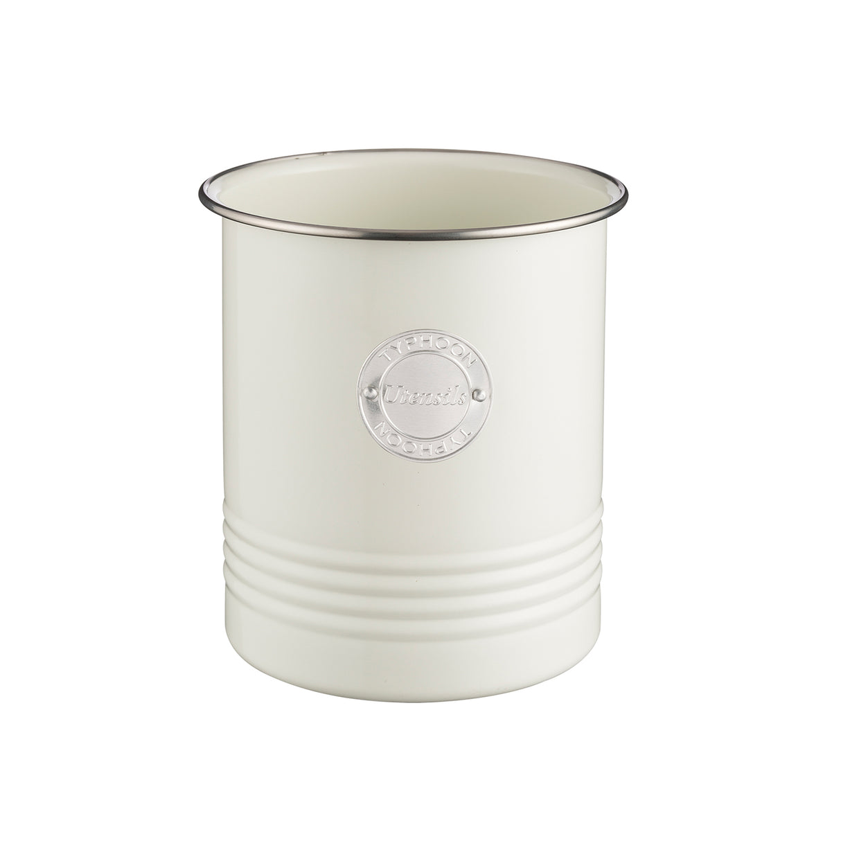 Living Collection Utensilienbehälter in Pastellcreme, 1,7 Liter, von Typhoon, aus Keramik mit Deckel und Platz für Küchenutensilien
