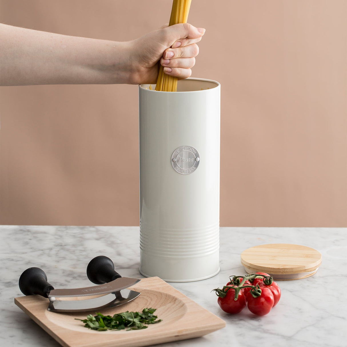 Typhoon Spaghettidose in pastellcreme, 2,5 Liter, aus 2. Wahl, für Pasta und Küchenaufbewahrung