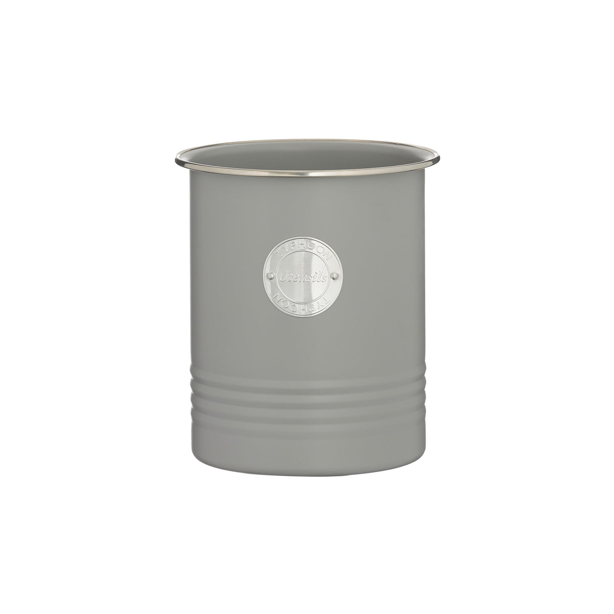 Pastellgrauer Typhoon Living Collection Utensilienbehälter aus Kunststoff, 1,7 Liter, mit Griffen und transparentem Deckel