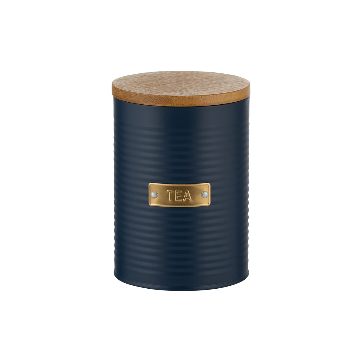 Typhoon OTTO COLLECTION Navy Teedose, 1,4 Liter, runde Vorratsdose aus Metall mit Deckel, ideal für Teeaufbewahrung