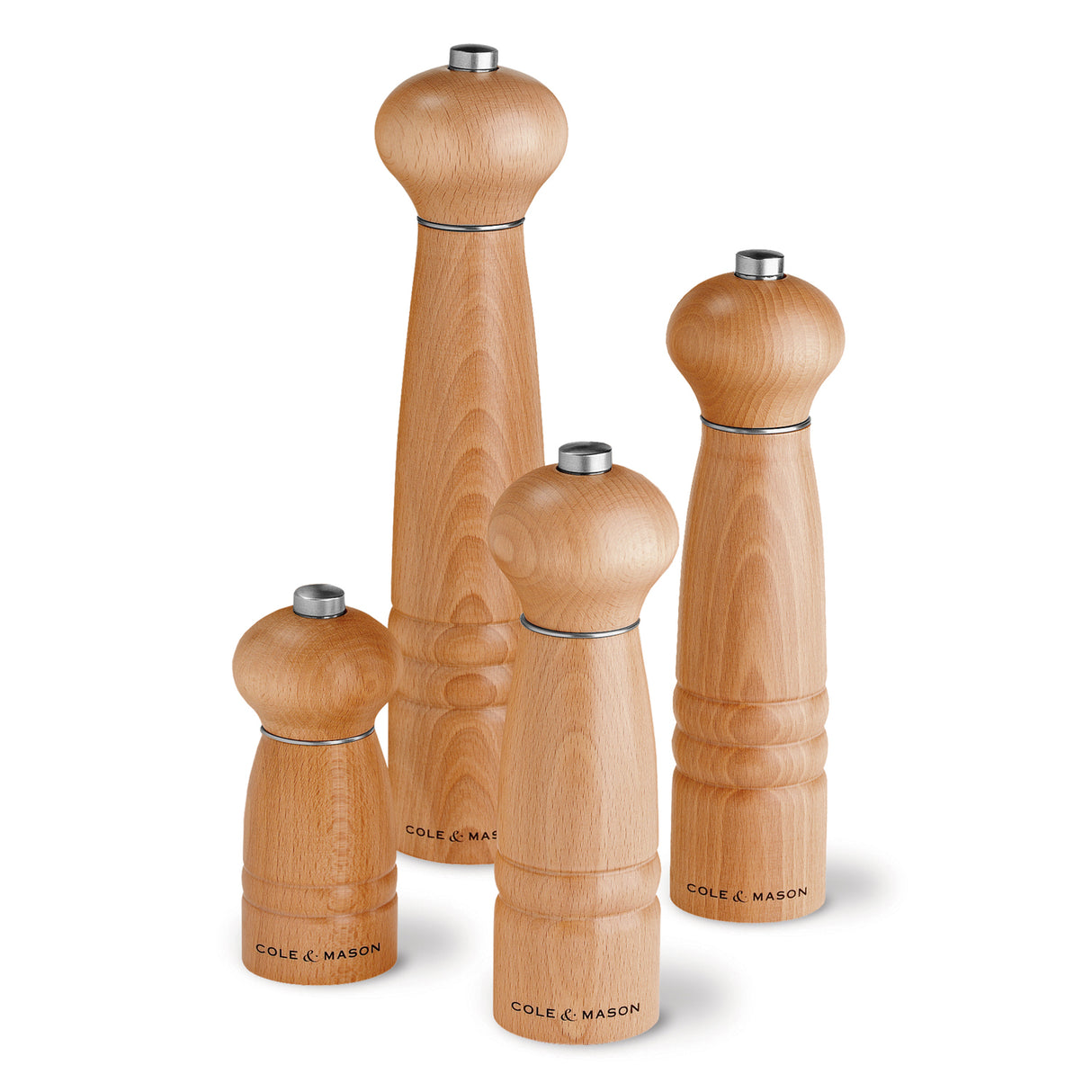 Holz-Mühle Windsor von Cole & Mason, Salzmühle aus Holz, 220 mm hoch, mit Drehknopf und elegantem Design.