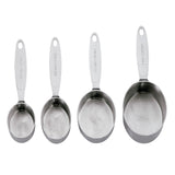 CUISIPRO Messbecher-Set aus 4 silbernen Bechern in verschiedenen Größen, zum Abmessen von Flüssigkeiten in der Küche