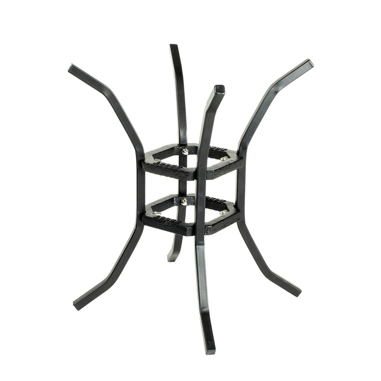 Schwarzer Lodge Grill aus robustem Metall mit Holzkohle- oder Gasbrenner, ideal für Outdoor-Grillabende.