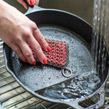 ROtes LODGE Silikon- & Stahl-Schrubbpad zum Reinigen von Kochgeschirr, flexible und langlebige Küchenreinigungshilfe