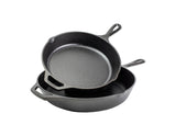 Schwarze Lodge Gusseiserne Pfanne Classic mit Holzgriff, robustes Kochgeschirr für Pfannenbraten und Sautieren