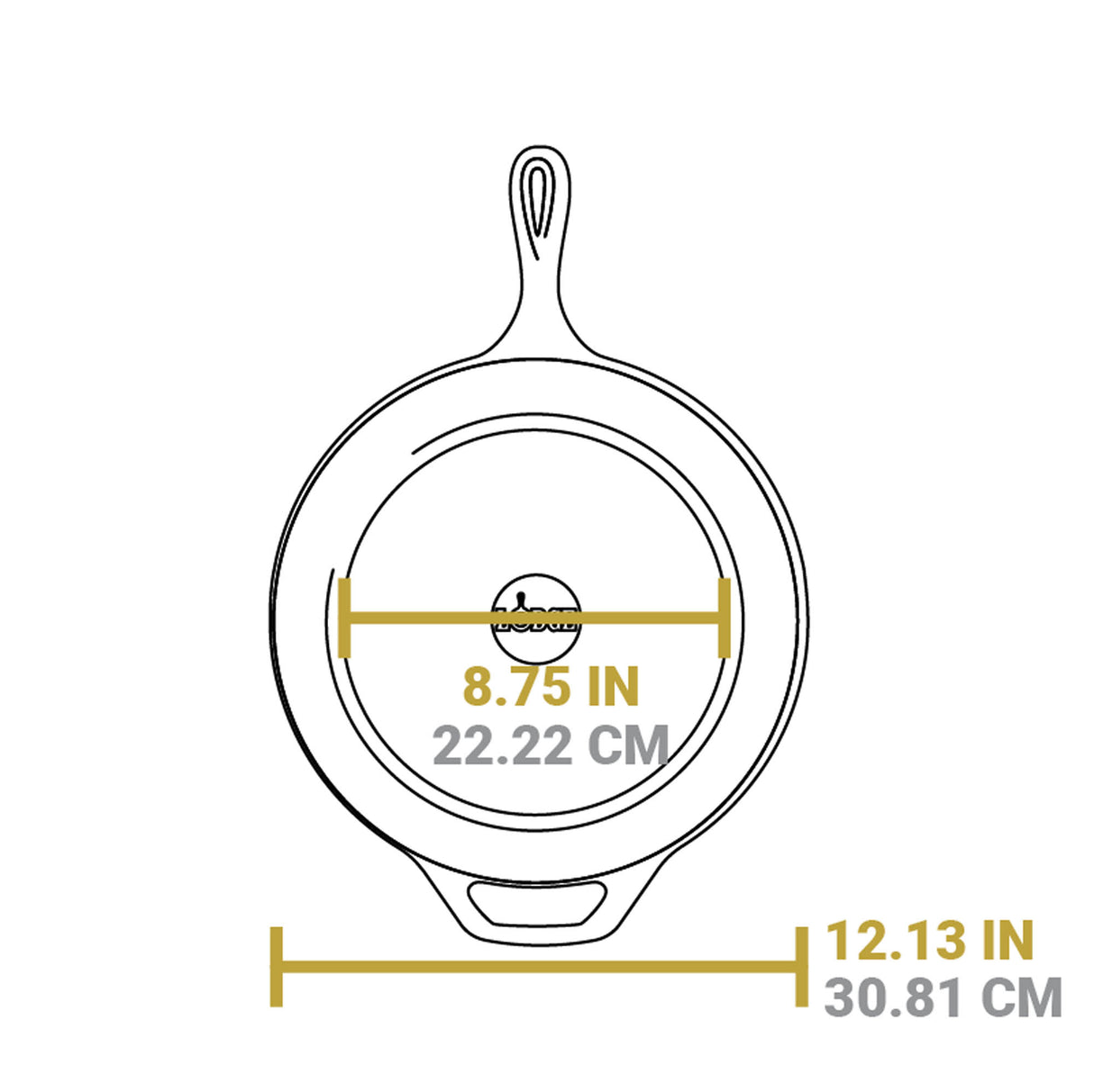 Schwarze gusseiserne Pfanne von Lodge, Classic-Serie, 30,5 cm Durchmesser, mit eleganter Oberfläche und langlebigem Design